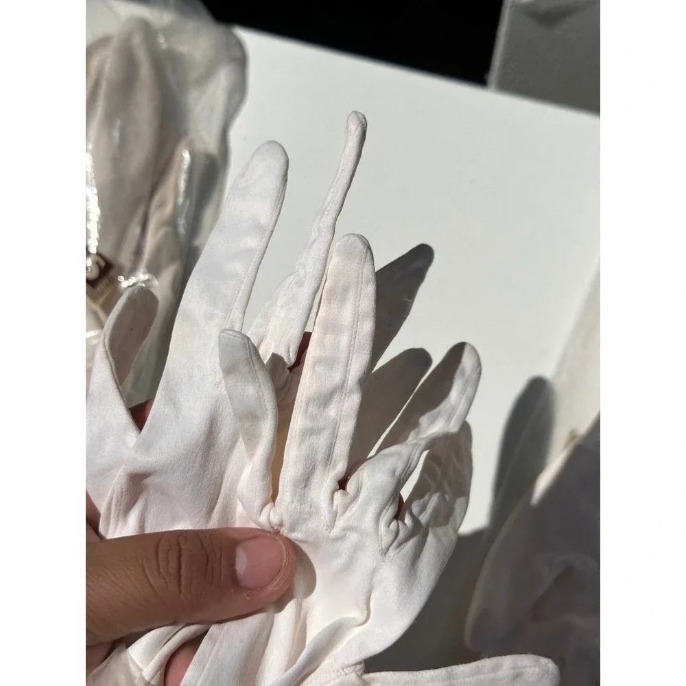 Vintage 50s Dents Nyvelda Formal Gloves Lot 5 Pairs White Ivory Opera Wrist